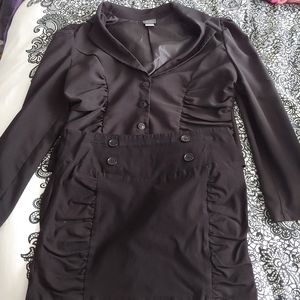 Dots Black Suit and Pencial Skirt